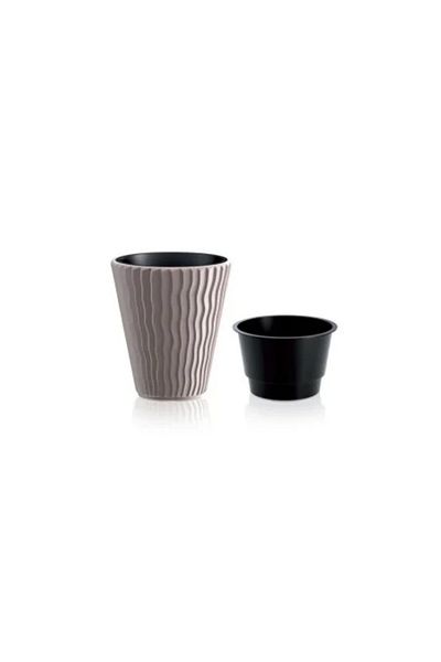 Prosperplast Decorative Flower Pot, Round, Brown, 18/37 L, 39 x 43.6 cm, Sandy