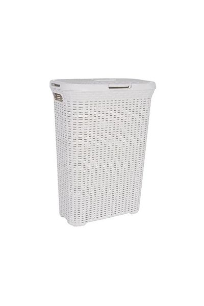 CURVER Laundry basket, Curver, 2 handles, with lid, plastic, cream, 40 L