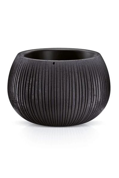 Prosperplast Decorative Flower Pot, Prosperplast, Beton Bowl, Round, Black, 23.8 x 16.1 cm