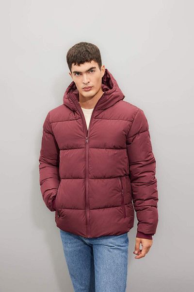 DeFacto Hooded Puffer Coat Double Pocket with Zipper A2274Ax24Wn