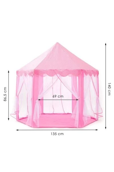 Springos Children's Play Tent, Springos, Hexagonal, with Curtains, Pink, 135x140 cm