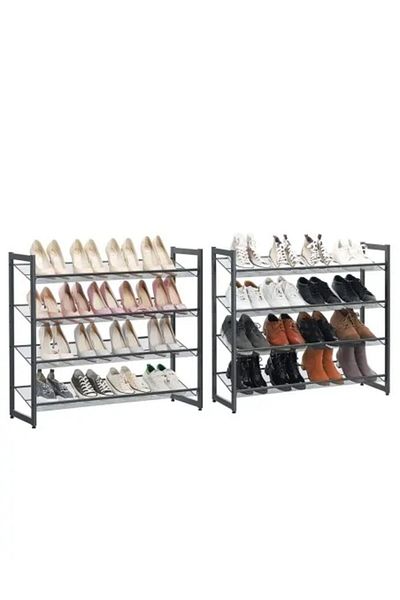 mufart Shoe Storage Rack, Mufart, 8 Shelves, Metal, Gray, 92.5 x 30.7 x 163.5 cm