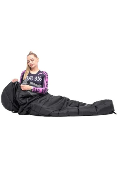 Springos Υπνόσακος, Τουριστικός, Μαύρος και Γκρι, 220 x 50/80 εκ.,