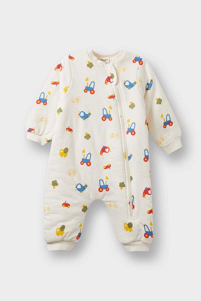 DeFacto Baby Boy 1.6 Tog Fiber Vehicle Printed Combed Cotton Jumpsuit F3527A525Wn