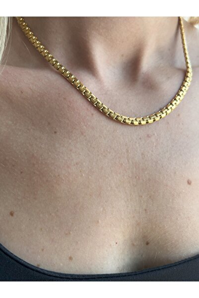 Butik قلادة نسائية من سلسلة كوتاكسينا – لون ذهبي وفضي، عرض 5 ملم، 40+5 سم