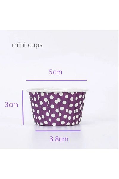 Choice5 small purple dot 50 pcs Small Mini Pack Muffins Cup Paper Cupcake Wrappers Baking Cups Cases Muffin