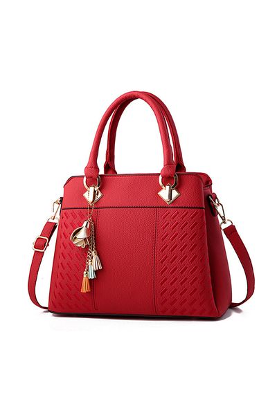 ENAR Leather Tassel Pendant Shoulder Bag