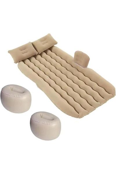Tradeo Inflatable Car Travel Bed – SUV Air Mattress w/ Pump, Flocking Pad for Camping & Backseat Use