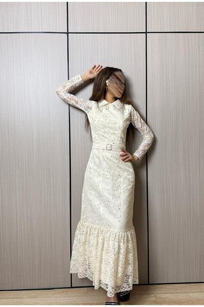 MEZON FASHION Beatrice cream lace dress