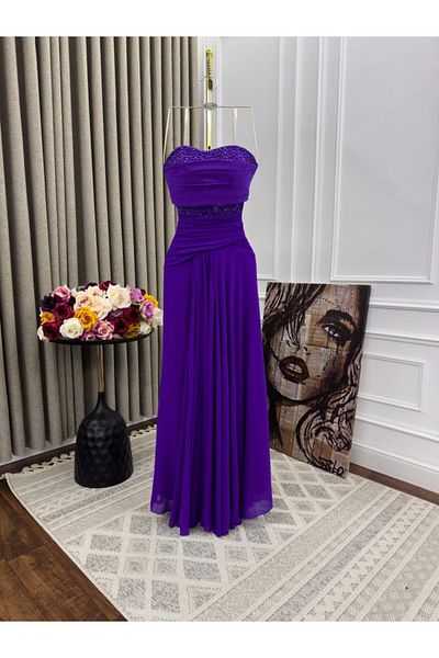 MEZON FASHION pleated chiffon dress