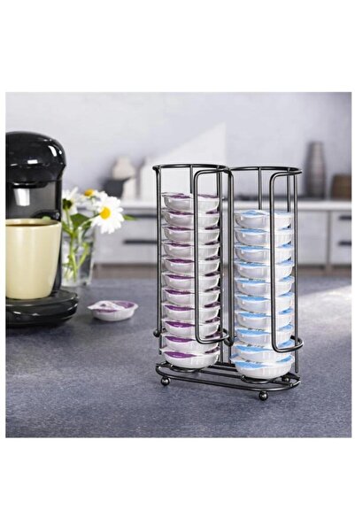 Xavax Suport pentru 26 capsule Barista, compatibil Tassimo, vertical, metalic (negru)