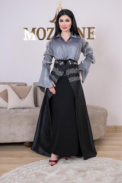 MEZON FASHION Two-piece evening dress, hand-embroidered