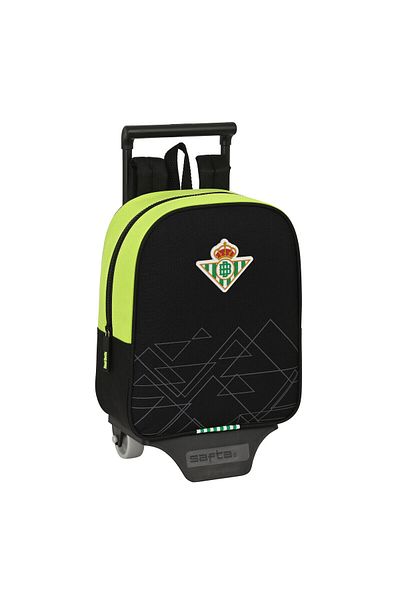 Real Betis Balompié School Rucksack with Wheels Real Betis Balompié Black Lime 22 x 27 x 10 cm