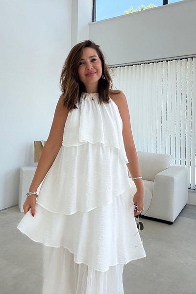 ELVAN TOLON White layered long dress
