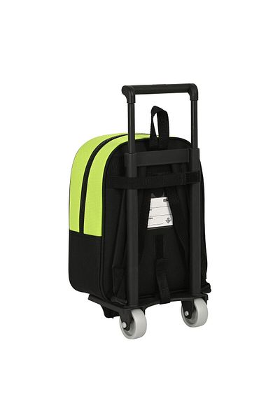 Real Betis Balompié School Rucksack with Wheels Real Betis Balompié Black Lime 22 x 27 x 10 cm