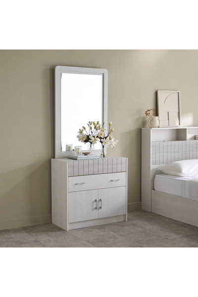 Home Box Liverpool 2-Drawer 2-Door Young Dresser with Mirror