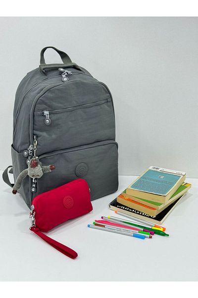 Sanmorris Unisex Water Resistant Crinkle Fabric Backpack with Laptop Compartment and Hanging Pen Holder