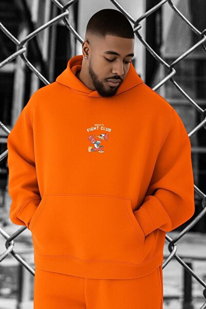BENROMA SWEATSHIRT MARE MĂRIME IMPRIMAT FIGHT CLUB, 3 FĂRĂ, BUMBAC BĂRAT