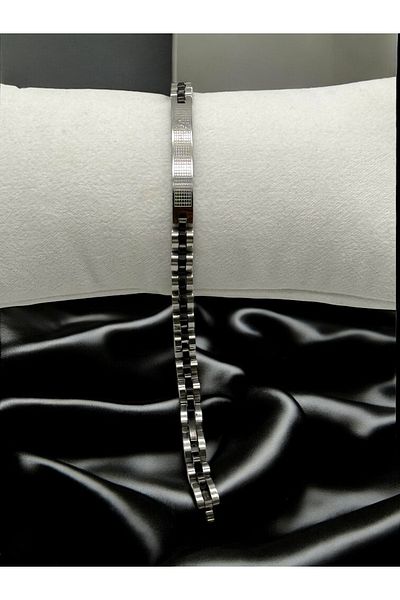Lunays Stainless Steel Model Braided Men's Silver Color Bracelet