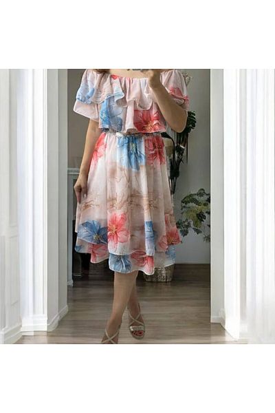 GLAMSI Diaphanous triple veil dress