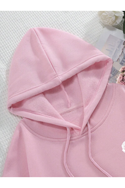 COHERENT Unisex ανδρικό/γυναικείο πολύχρωμο ROSES Φούτερ με κουκούλα από βαμβακερό εμπριμέ σχέδιο