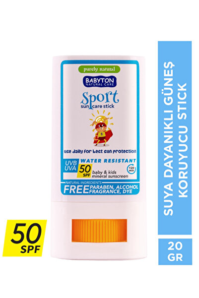 BABYTON Doğal Suya Dayanıklı Güneş Koruyucu Stick 50 SPF 20 gr
