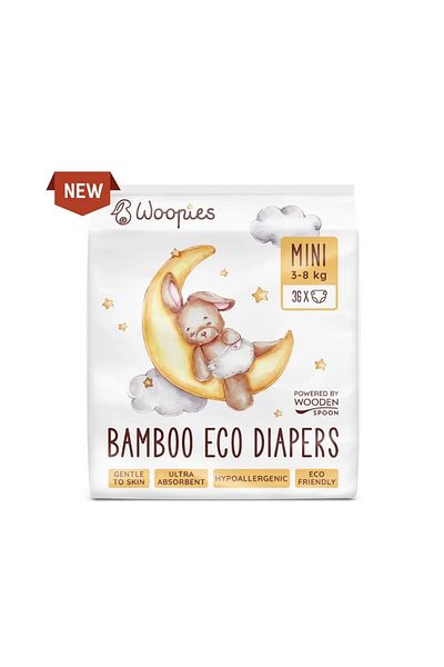 Wooden Spoon Diapers with Bamboo Fibers Mini (3-8 kg), 36 pcs, Wooden Spoon