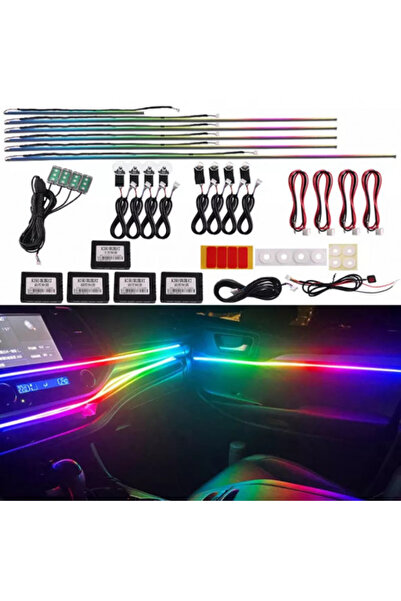 Led Light Alex Kit 18 in 1 Lumini Ambientale Auto RGB Acrilic, Wireless, Symp...