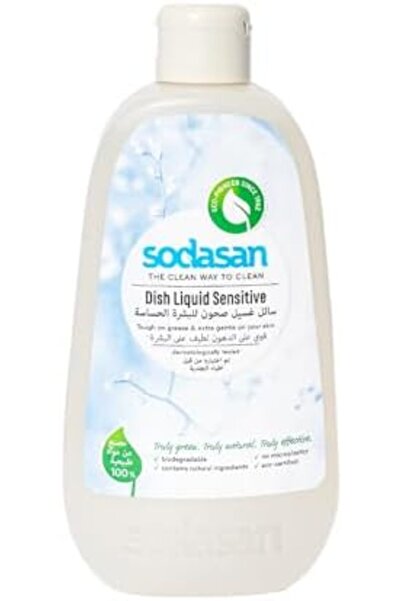 Sodasan سائل غسيل الأطباق الطبيعي 100% للبشرة الحساسة 500 مل - معتمد عضويًا، خالٍ من العطور، لطيف على البشرة