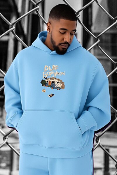 BENROMA 3 Yarn Combed Cotton Vosvos Caravan Printed Large Size Sweatshirt