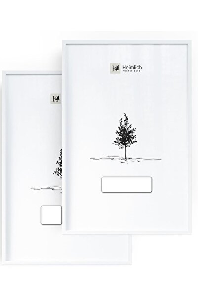 OEM Ramă decorativă albă, imitație de lemn - Baroc - Vintage - Boho în format 40 x 60 cm