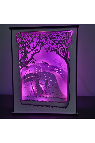 Lucenda Special Design 8 Layer Wooden Decorative Painter Night Lamp