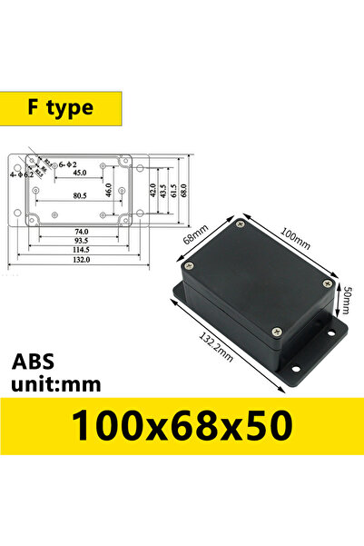 Choice5 FB100X68X50(أذنين) صندوق بلاستيكي أسود مقاوم للماء للاستخدام الخارجي،...