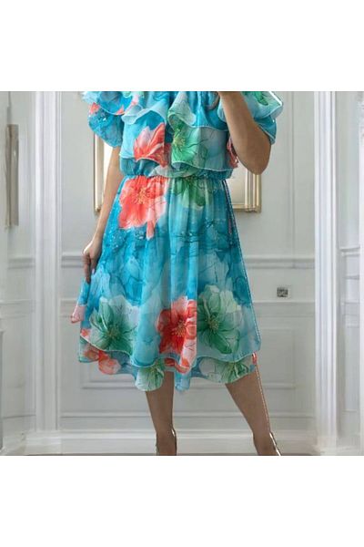 GLAMSI Diaphanous triple veil dress