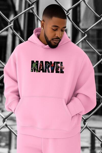 BENROMA 3-ниткова флісова кофта з принтом Marvel, великий розмір