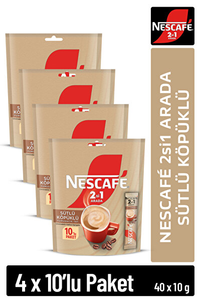 Nescafe 2si1 Arada Sütlü Köpüklü Çözünebilir Kahve 10g 10'lu Paket 10X4