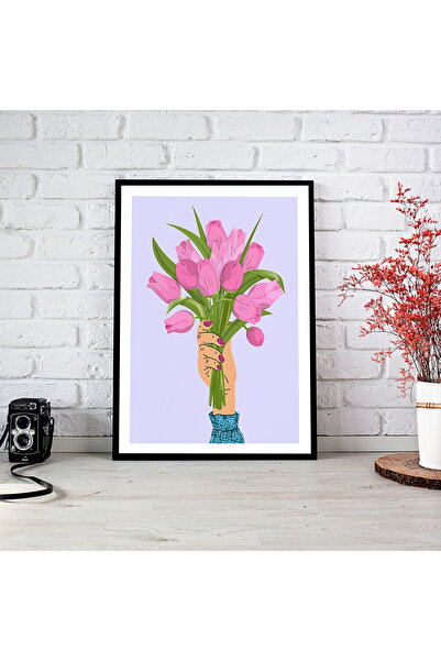 woodsia Tablou cu poster din lemn MDF cu aspect de cadru dintr-o bucată FWMD ...