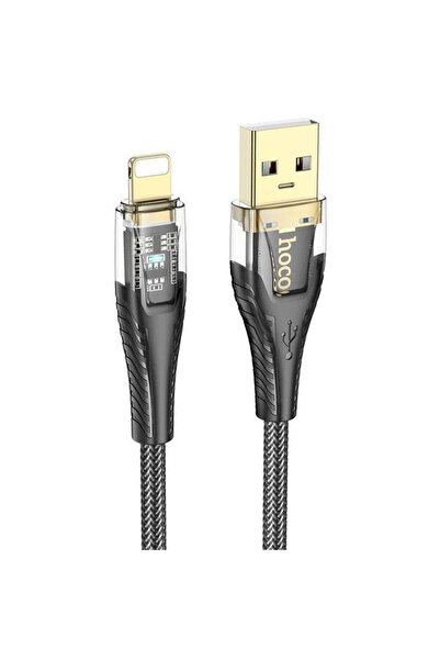 Hoco Cablu de încărcare USB-A Lightning U121, 18W, 1,2m (Negru)