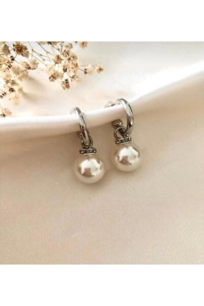 petit bijou Kadın Gümüş Inci Küpe,İncili Küpe,İnci Sallantılı Küpe,taşlı Küpe,