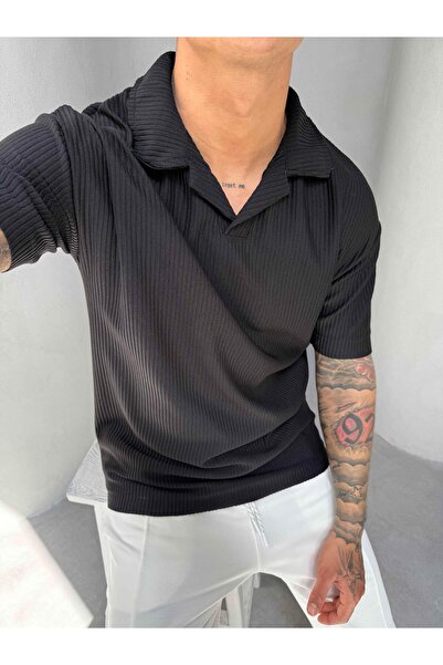 KağanKY Black Polo Neck T-Shirt