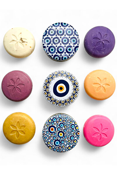 GALATA GIFT Metal Yuvarlak Sabunluk ve Doğal Sabun 3 (Üç) Adet Gönderilir)-7 cm