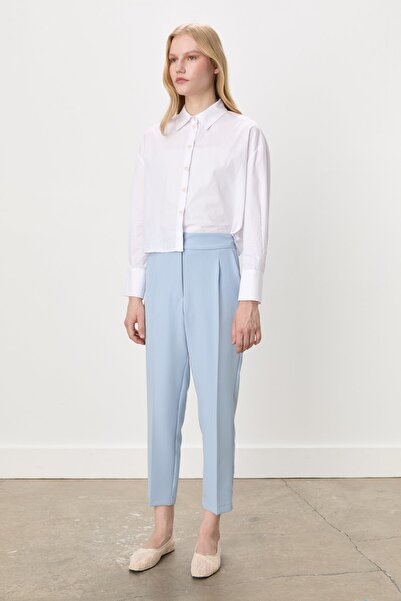 Nihan Arka Beli Lastikli Havuç Pantolon Açık Mavi