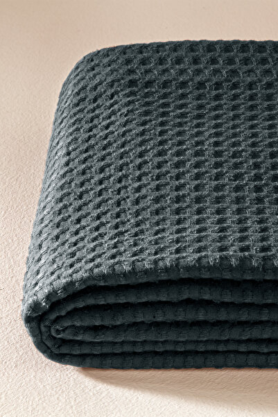 Penelope 100% Cotton Double Bed Bedspread 220x240 cm Anthracite - Lia Series