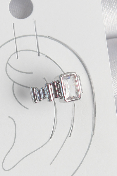 Skygo أقراط نسائية من حجر الزركون المربع باللون الفضي والنحاسي - TJ-BKP10560