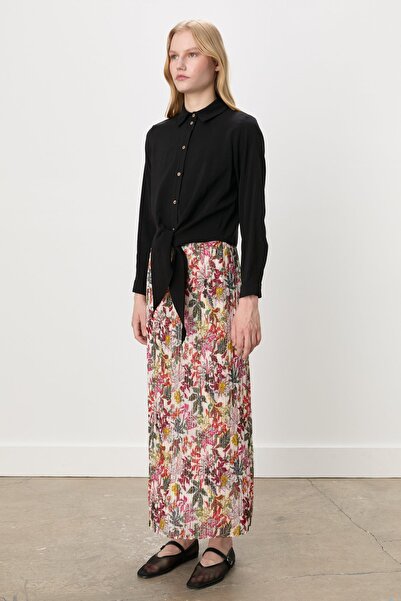 Nihan Beli Lastikli Pilise Etek Kırmızı