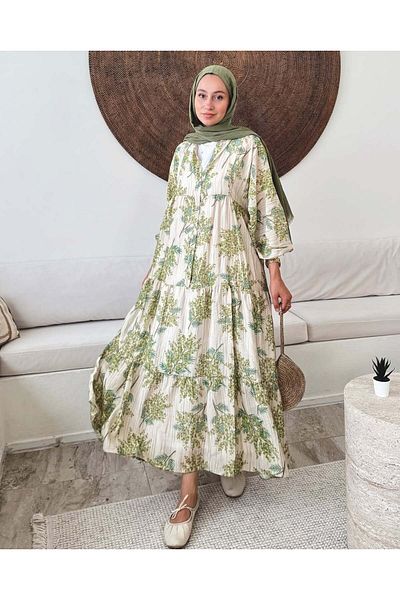 Oxygen Scarfs Women's Mimosa Patterned Hijab Dress