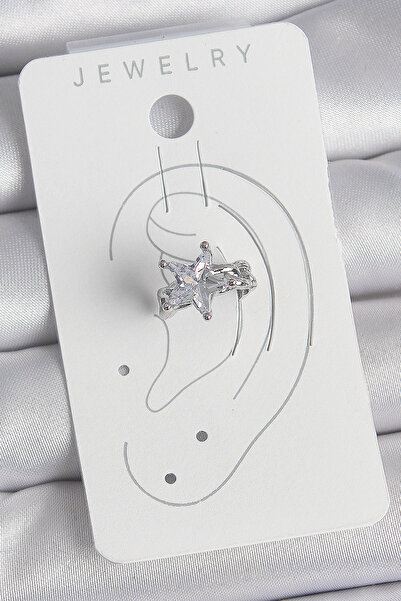 Skygo Brass Silver Color Zircon Stone Star Model Women's Cartilage Earrings - Tj-Bkp10558