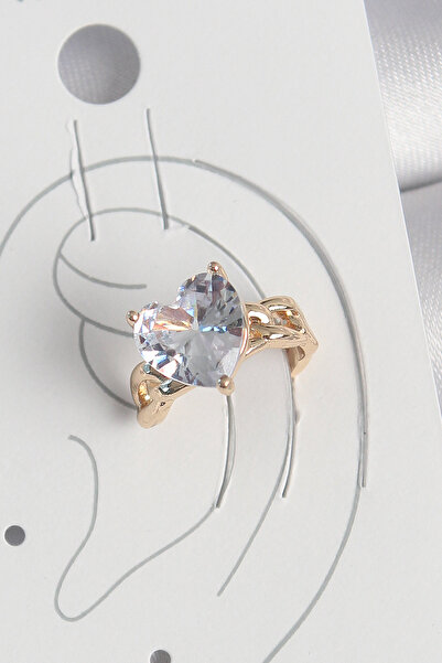 Skygo Brass Gold Color Zircon Stone Heart Model Women's Cartilage Earrings - Tj-Bkp10578