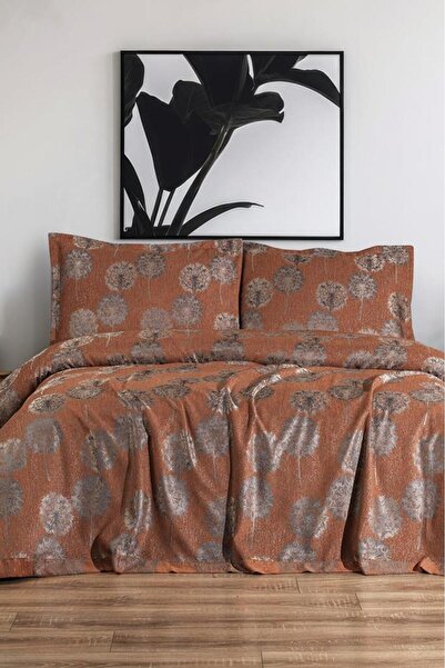 Çeyiz Diyarı Set dublu pique Ares 3 piese 230x250 portocaliu
