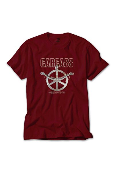 Megstill تي شيرت Carcass Heartwork ملون باللون الأحمر مقاس 4XL
